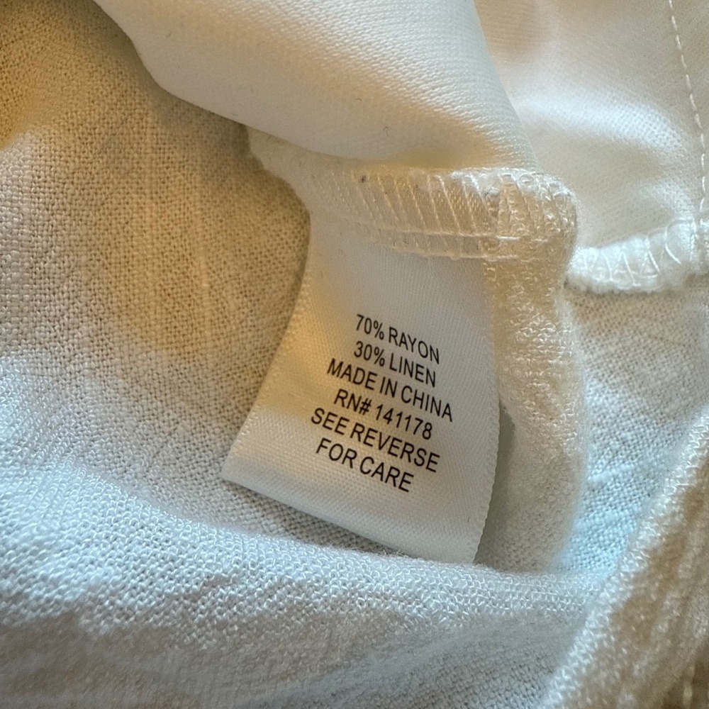 Kirious Button Front Vest Women Medium White Linen Blend Sleeveless - Picture 5 of 6